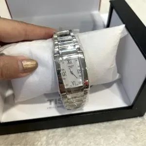 Holiday Gifts ? NIB Tissot T-Trend Diamond Mother of Pearl Stainless Steel Watch Tissot Lovely Round 19.5MM Watch main image 2